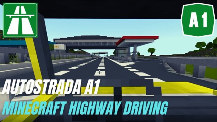 Minecraft Highway A1 with CAR DRIVING MOD (Minecraft Car Ride)