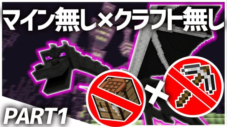 採掘もクラフトも禁止の鬼畜縛り企画！マイクラ無しでエンダードラゴンを倒す！【Part1】