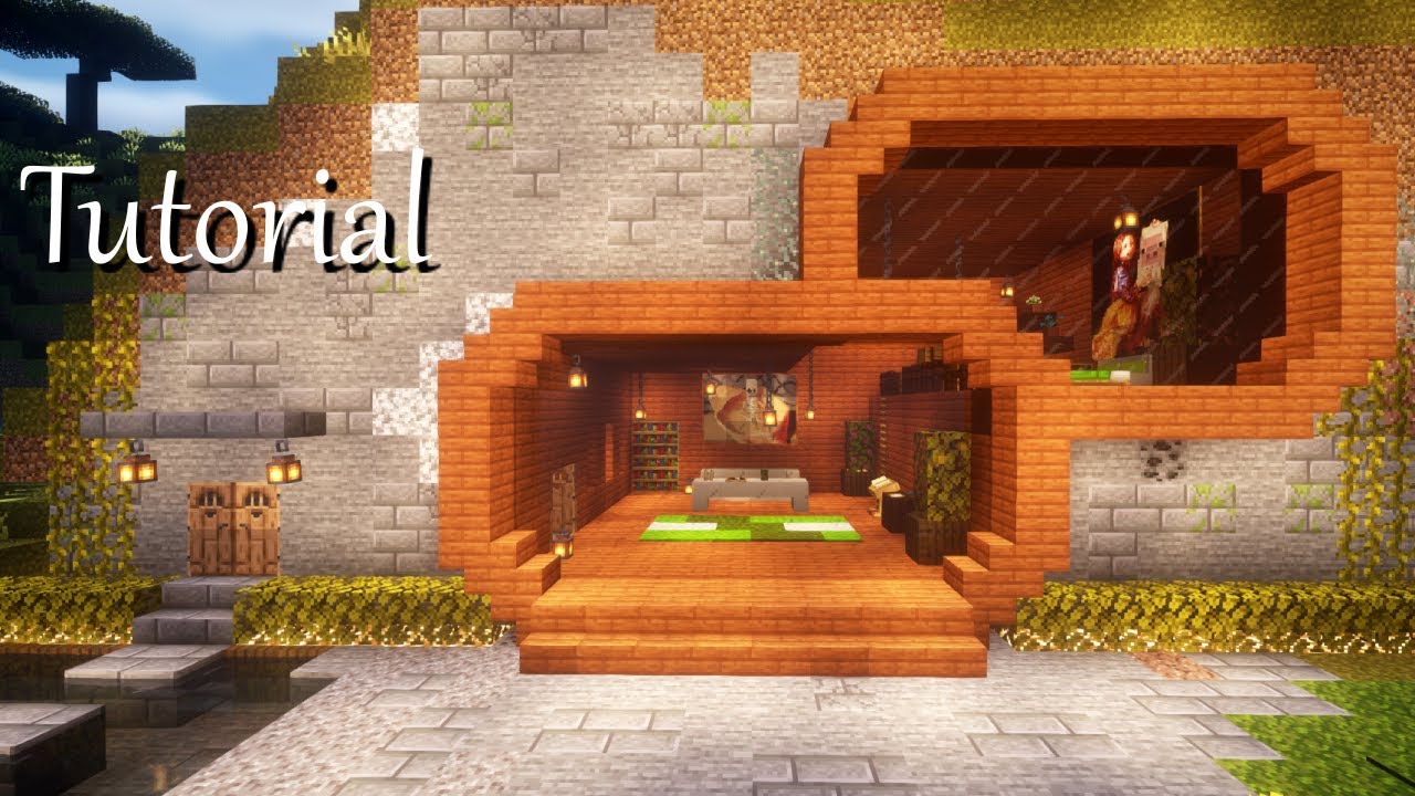 簡単おしゃれな山 崖の家の作り方 マインクラフト建築 洞窟拠点 Minecraft Summary マイクラ動画