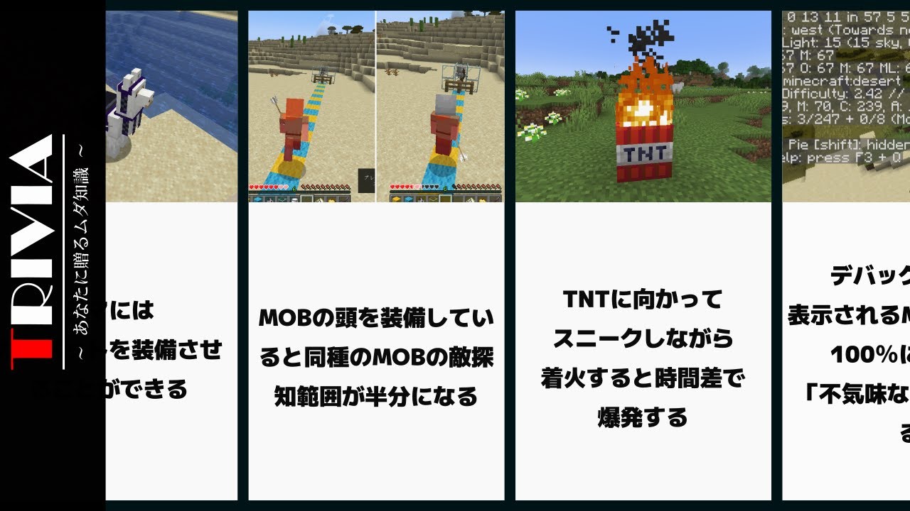 上級者でも意外と知らないマイクラ雑学 04 雑学 比較 まとめ Minecraft Summary マイクラ動画