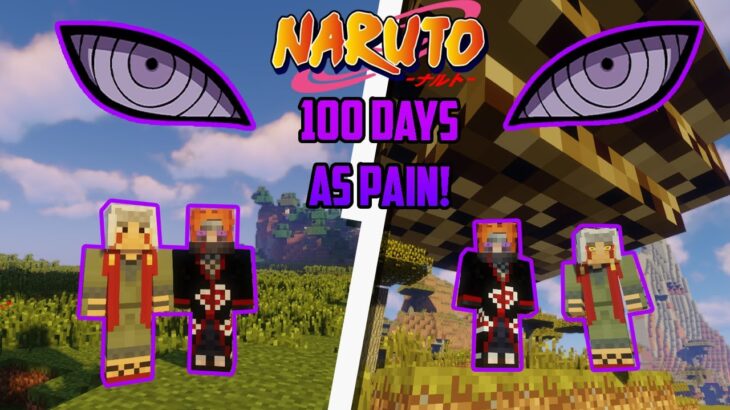 I Survived 100 Days as PAIN Using RINNEGAN! Training Under Jiraiya! Naruto Anime Mod Minecraft