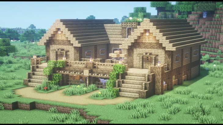 【マインクラフト】オークで作るサバイバルベースの作り方【Minecraft】How to Build a Survival Base【マイクラ建築】