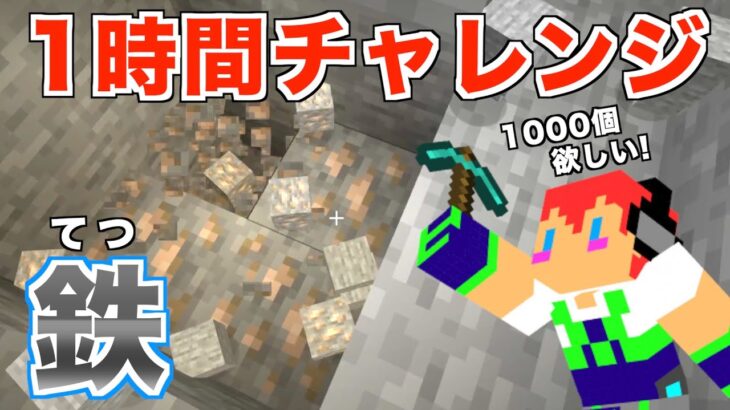 鉄取るなら空間だ：鉄掘り1時間チャレンジ＃２０３【カズさんワールド】マイクラ