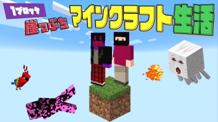 【協力実況】1ブロック崖っぷちマインクラフト生活 #2【Minecraft】