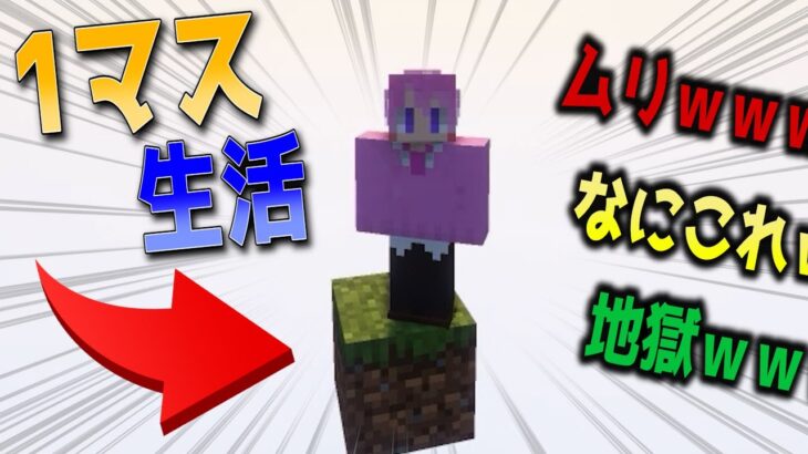 【マイクラ】『1マスだけで生活する』マインクラフトが難しすぎてワロタｗｗｗ【すとぷり】【まいくら】