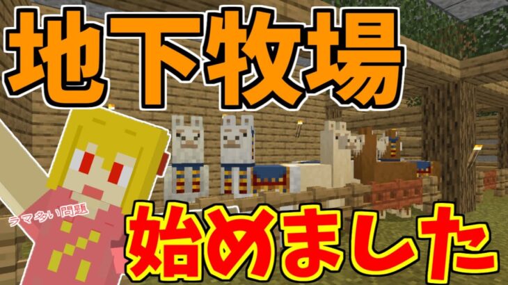 【マイクラ】地下に牧場を作ろう計画開始！動物を集めていたら再びあの問題が浮き彫りに…　パート565【ゆっくり実況】