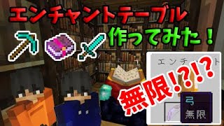 初めてのエンチャントテーブル！【マイクラ・マインクラフト・まいくら】