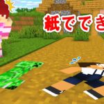 マイクラのキャラ全てが紙でできてる世界で本気でクリアしてみた！？【まいくら・マインクラフト】