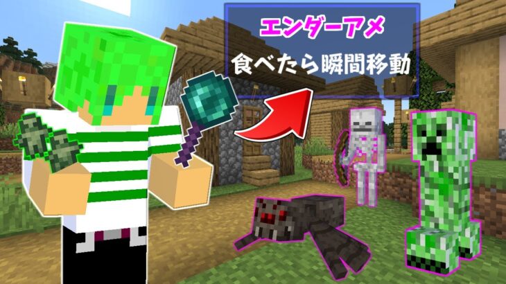 【マインクラフト】モブから能力を使えるアメが貰える世界でサバイバルしたら最強になった