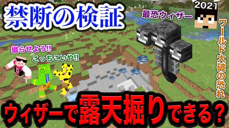 【マイクラ】ウィザーで露天掘りしたったwww 【カズクラ2021_帰宅部133】