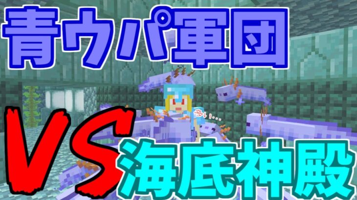 マイクラ 青ウーパールーパーだけで海底神殿攻略 今日のエサはエルダーガーディアン パート586 ゆっくり実況 Minecraft Summary マイクラ動画