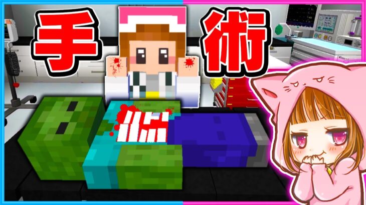 MOBを手術できる世界でサバイバルしてみた結果！？💨【マイクラ/まいくら】