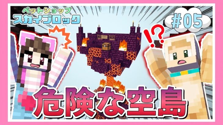 燃えてる空島にいるペットがヤバすぎる！！🔥🌋【マイクラ / マインクラフト / Minecraft】【たまちゃん】