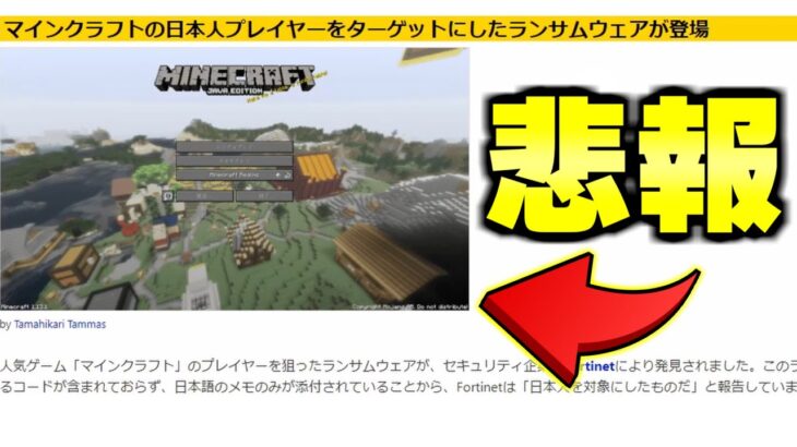 【悲報】マインクラフトで日本人プレイヤーだけを標的にしたPCウイルスが発見されてしまう…。【Minecraft】