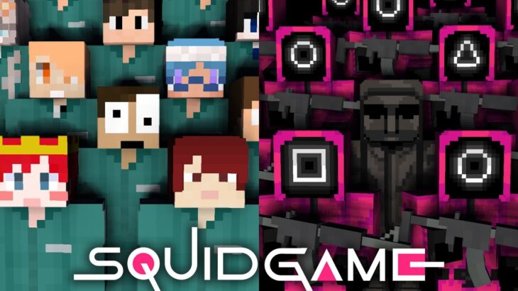 SQUID GAME but ALL 456 PEOPLE SURVIVE – SQUID GAME Minecraft Animation