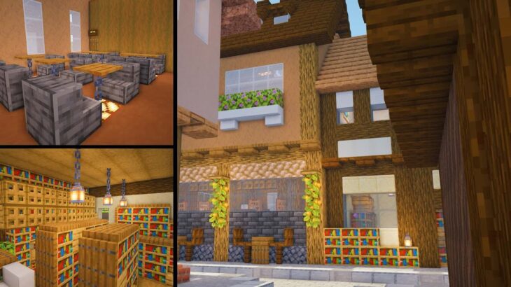 マインクラフトひっそり実況サバイバル　part16　カフェ＆古本屋建築