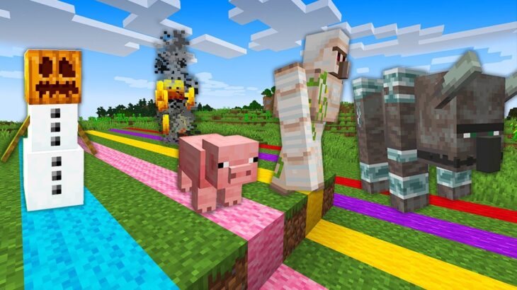 【マイクラ】ランダムに変身する世界でまっすぐ進め！一本道からずれたら即死亡