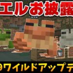 【マイクラ1.19】3種のカエルにおたまじゃくしも勢ぞろい【マイクラ統合版/beta 1.18.10.24】ワイルドアップデート