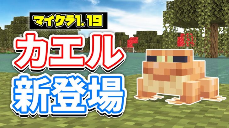 【マイクラ1.19】カエル(Frog)が新登場‼＆オタマジャクシ(Tadpole) 繁殖方法・育て方・スポーン場所など詳しく解説！【マインクラフト】統合版β1.18.10.24(ワイルドアップデート)