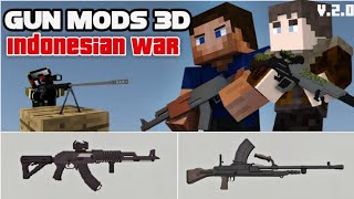 GUN MODS 3D Indonesian War Addon V2 Part 1 in Minecraft MCPE/BEDROCK