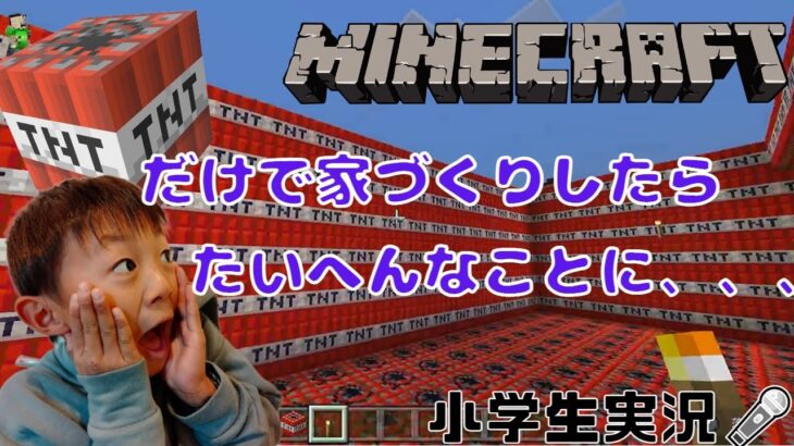 【マイクラ】TNTだけで家づくりしてみた！実況小学生YouTuber