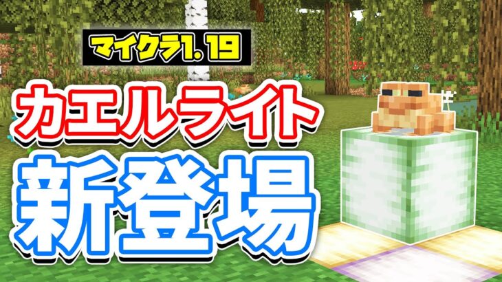 【マイクラ1.19】カエルライト(Froglight)が新登場‼「真珠・緑色・黄土色」など詳しく解説！【マインクラフト】統合版β1.18.10.26(ワイルドアップデート)