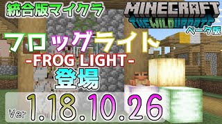 【統合版マイクラ】フロッグライト -FROG LIGHT- 登場！今後のワイルドアップデート情報 Beta版 ver.1.18.10.26【PE/Xbox/Win10 対応】