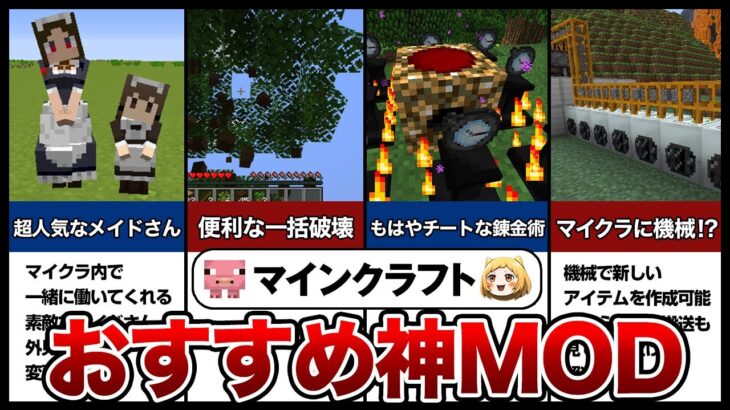 【マイクラ】知らないと大損！おすすめ神MOD10選