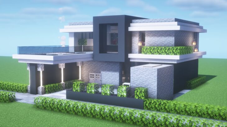 【マインクラフト】モダンハウスの作り方【Minecraft】How to Build a Modern House【マイクラ建築】