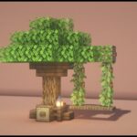 【マインクラフト】簡単にできる可愛いブランコの作り方【Minecraft】How to Build a Tree Swing【マイクラ建築】