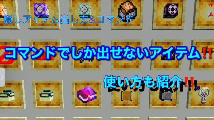 【マインクラフト】コマンドでしか出せないアイテムの出し方‼️【統合版】