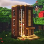 【マインクラフト建築】超簡単に作れる3階建てのタワーハウスの作り方【Minecraft】