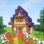 【マイクラ】5分でおしゃれな庭付きハウスを作ってみた【マインクラフト】