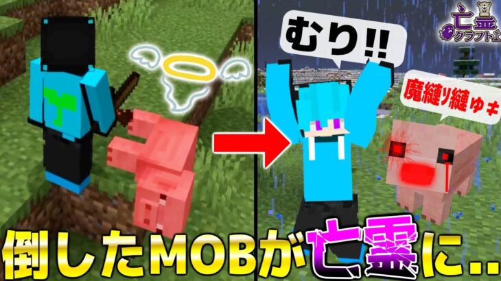 【マイクラ】ヤバい!! 倒したMOBが亡霊になって話しかけてくる世界がマジでヤバすぎる…これは怖い….【亡霊クラフト】