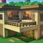【マインクラフト建築】原木で作る木造モダンハウスの作り方【Minecraft】