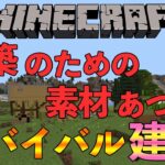 【マインクラフト】建築のための素材集め&ビル建築