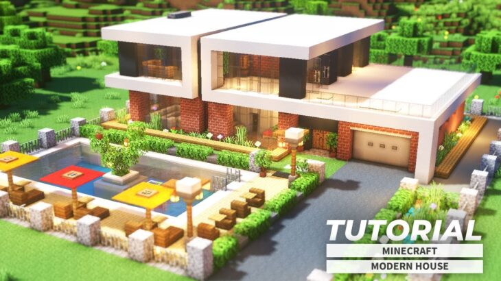 マインクラフト オシャレな豪邸の作り方 現代モダン建築 Minecraft Summary マイクラ動画
