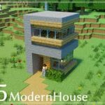 【マインクラフト】サバイバルでも簡単！５×５のモダンハウスの作り方/How to build MODERNHOUSE【マイクラ建築講座】