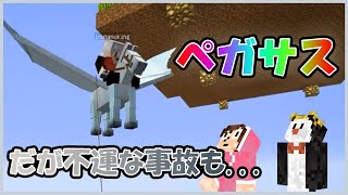 【ミニ動画】ペガサスに乗れるマインクラフト【マイクラ】【鳥犬猿MODクラフト #23】【切り抜き】