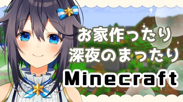 【Minecraft】空星村になんか家作ったり深夜のまったりマイクラ【にじさんじ／空星きらめ】