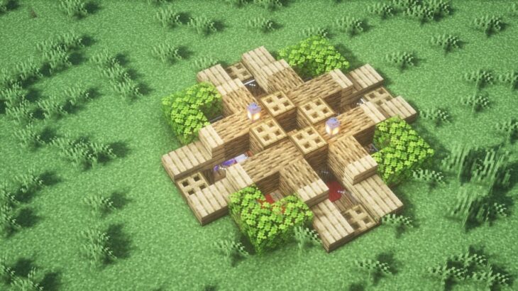 【マインクラフト】簡単！オークで作る地下拠点の作り方【Minecraft】How to Build a Underground base【マイクラ建築】