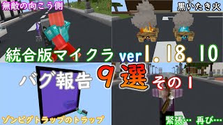 【統合版マイクラ】Ver1.18.10 マイクラのバグ9選～その1～ 統合版マインクラフト・バグ報告会【Switch/Win10/PE/PS4/Xbox】