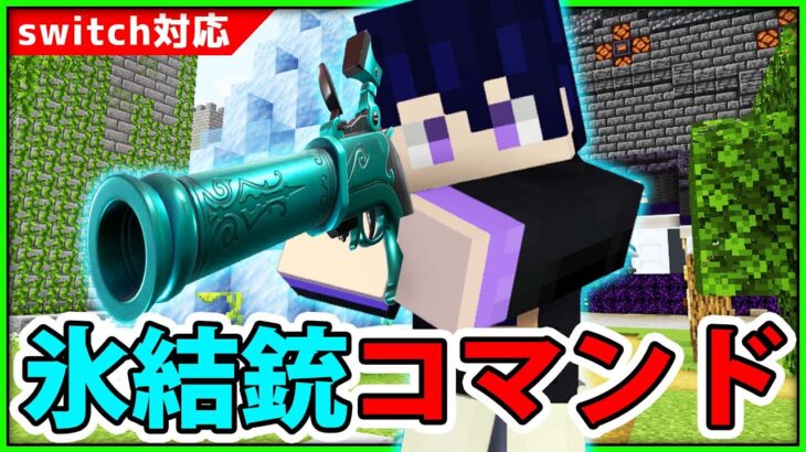 【統合版マイクラコマンド】敵を氷漬けにする氷結銃コマンド、氷結弾の作り方【銃火器コマンド/damage】