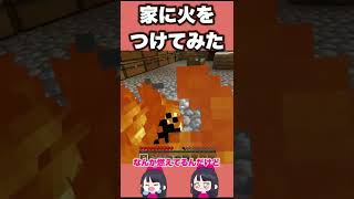 家に火をつけてみた【マインクラフト】#shorts