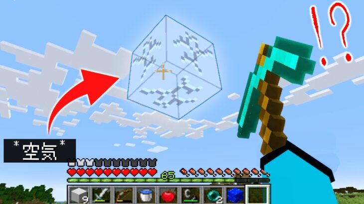 【マイクラ】空気を掘ってみたら、とんでもないことが起きた😱✨ 全てのブロックが掘れる世界でサバイバル!!【マインクラフト・まいくら】