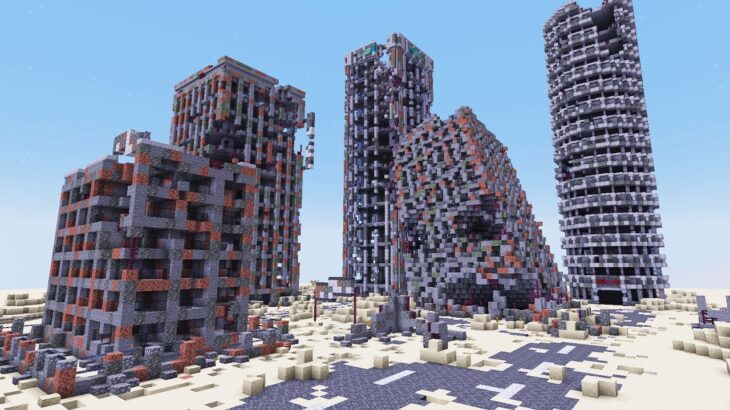 マイクラで荒廃した都市を作ってみた【マインクラフト】【アースデイ・EarthDay】