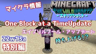 モブを持ち上げる事ができる！？Java版マインクラフト・スナップショット 22w13a特別編【One Block at a TimeUpdate】