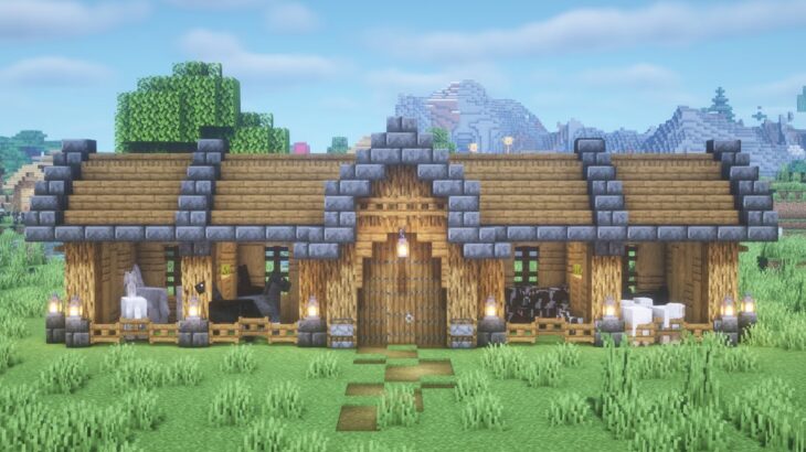 【マインクラフト】動物小屋の作り方【Minecraft】How to Build a Barn for Animals【マイクラ建築】
