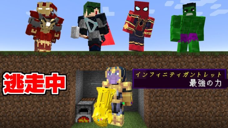 インフィニティガントレット VS アヴェンジャーズ エンドゲーム逃走中【まいくら】【マインクラフト】