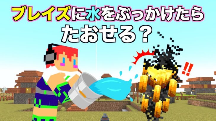 【マイクラjava版】ブレイズに水をぶっかけたら・・・え？意外な結果に！＃８５「じゃじゃクラ」